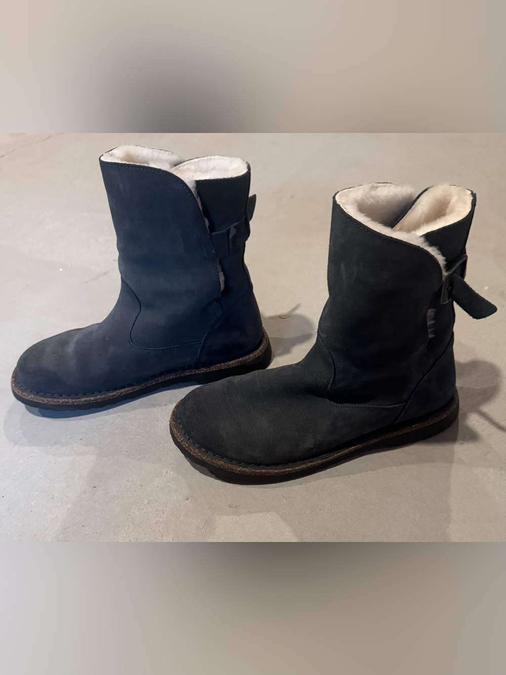 Women’s Uppsala Shearling Birkenstock Suede Shearling-Lined Winter Boots in Navy
